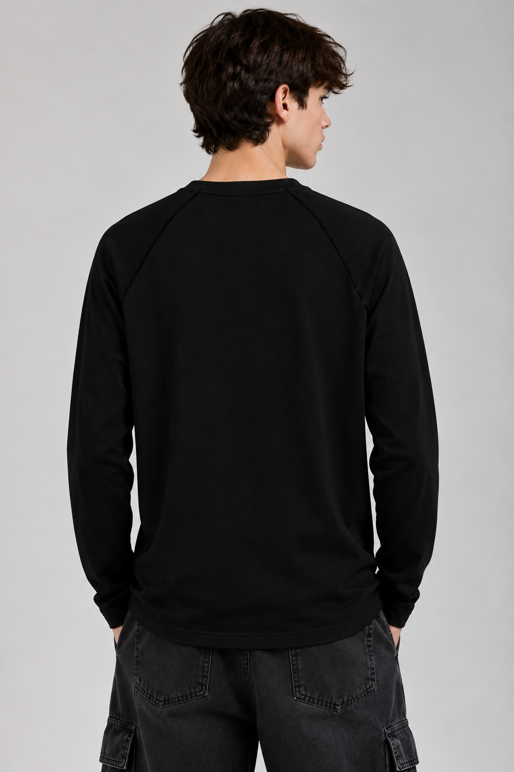 Boys Black Full Sleeve T-Shirt | 100% Cotton for Kids - Image 3