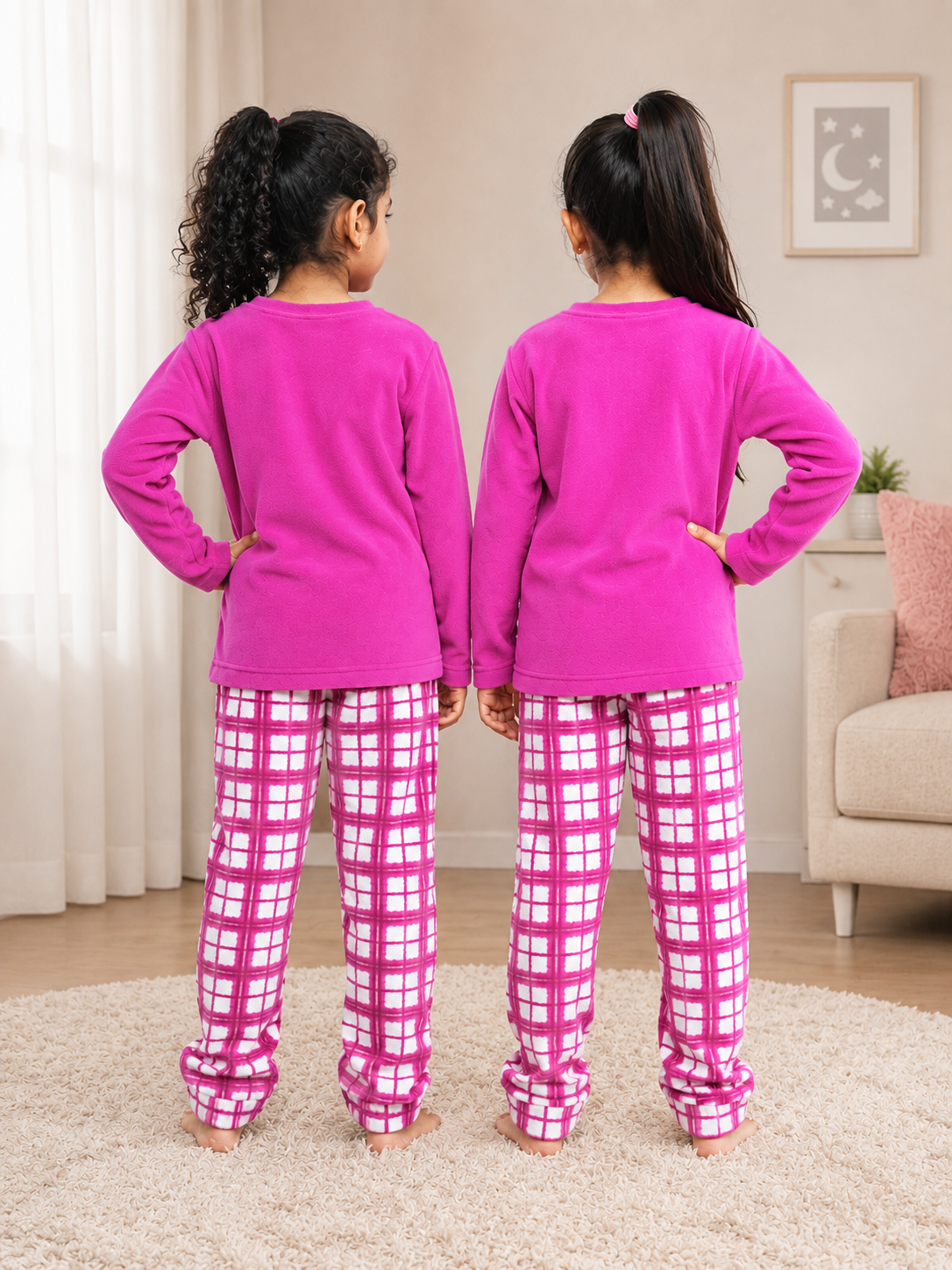 Girls Winter Night Suit for Kids 3-13 Years | Warm Stylish Fleece Pajama Set - Image 3