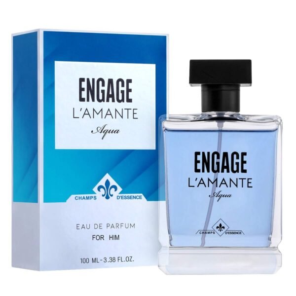 Engage L'amante Aqua Eau De Parfum, Perfume for Men, 100ml, Aqua, Long Lasting & Premium , Skin Friendly